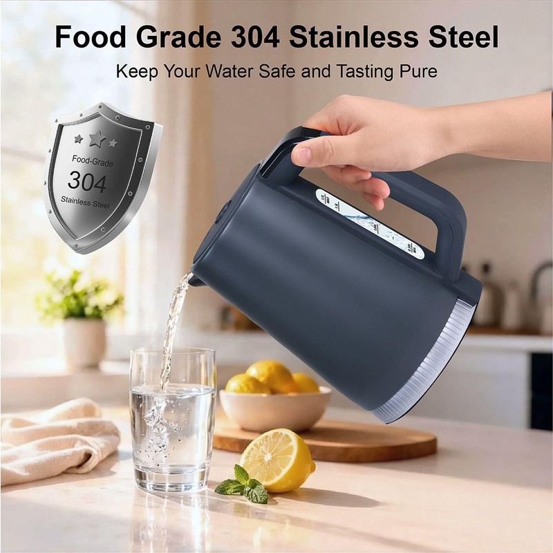 Seydere Electric Kettle, 1.7L Stainless Steel Inner Bottle, 1200W Fast