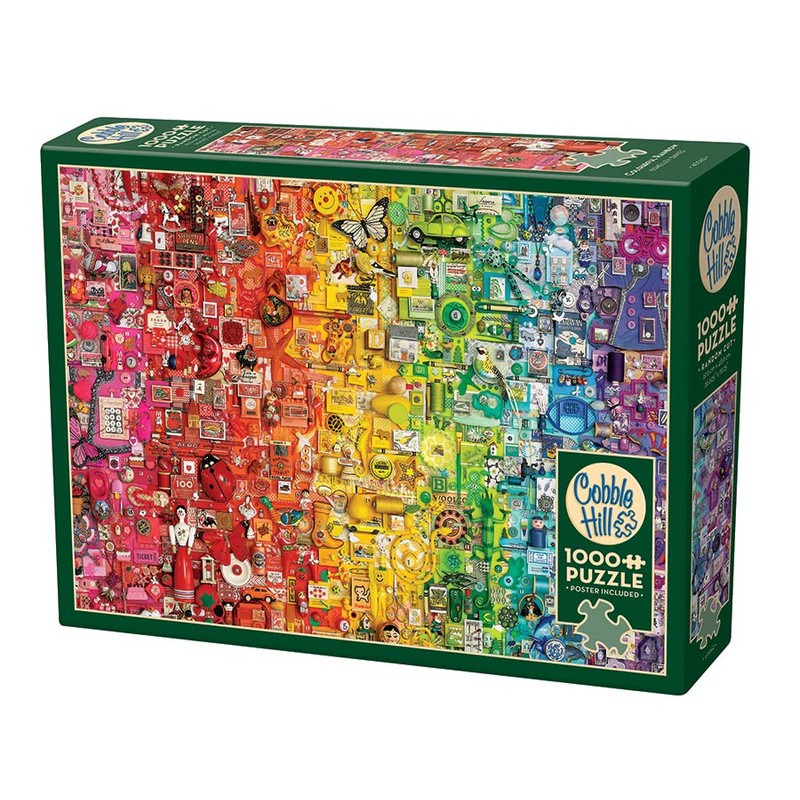 Cobble Hill 1000 Piece Puzzle - Colourful Rainbow - Sample