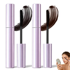 2PCS Mascara for Older Women, Long Lasting Curl Mascara Lengthening and Volumizing Mascaras, Water Resistant with Curl for Daily Wear for Women (Black+Brown)