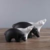 NierNika Modern Ceramic Bear Figurines, Black and White, Set of