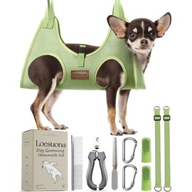 Loesuona Dog Grooming Hammock – for Dogs Cat Grooming Hammock,Dog Sling for Nail Trimming with Dog Nail Clippers for Small Dogs,Dog Hammock for Nail Trim,Dog Hanging Harness for Nail Trimming