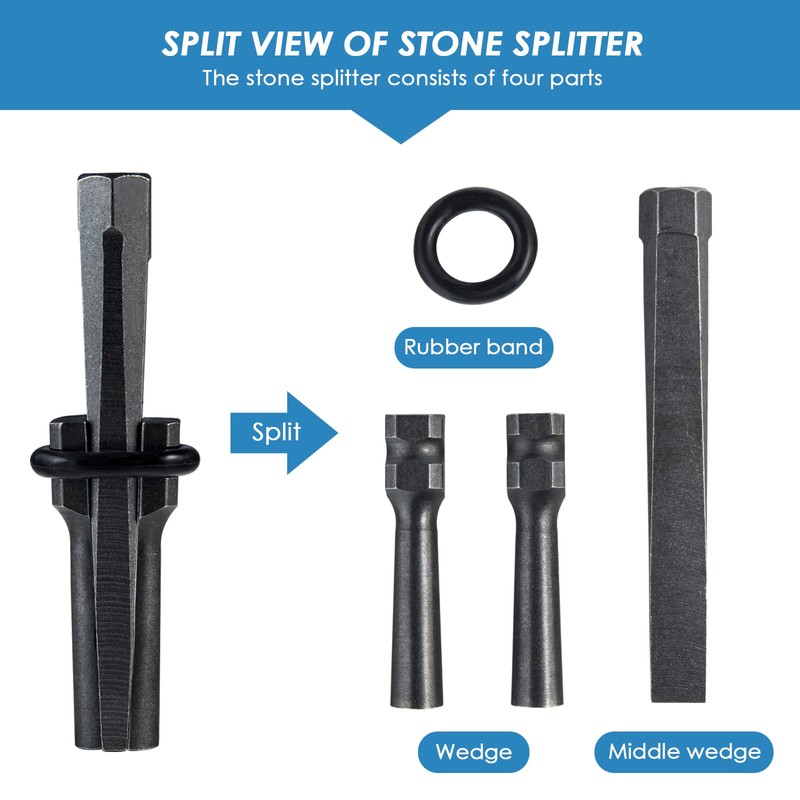 KOSIEJINN Stone Splitter Wedge Stone Opener Stone Breaking Tool Wood