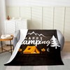 Feelyou Happy Camping Plush Throw Blanket, Camper Flannel Fleece Blanket