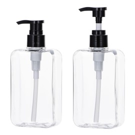 Yebeauty 2 Pack Pump Bottle Dispenser, 6.8oz 200ml Clear Refillable Shampoo and Conditioner Bottles Dispenser, Empty Plastic Shower Hand Soap Dispenser Lotion Container for Bathroom Kitchen