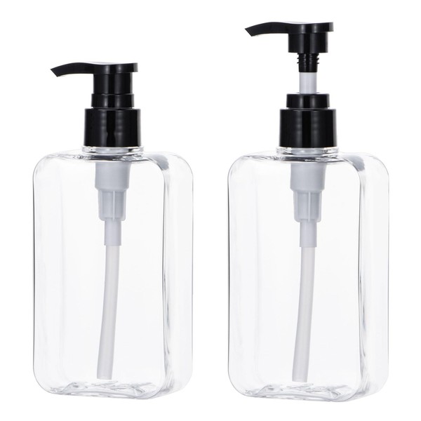 Yebeauty 2 Pack Pump Bottle Dispenser, 6.8oz 200ml Clear Refillable
