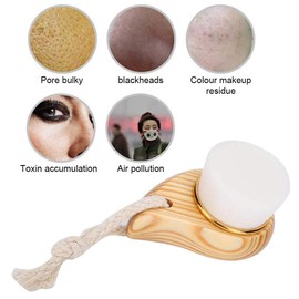 Soft Bristle Face Cleaning, Facial Brush Wood, Manual Facial Cleansing Brush, Wooden Handle Facial Cleansing Brush, Soft Fiber Face Deep Cleaning Brush,
