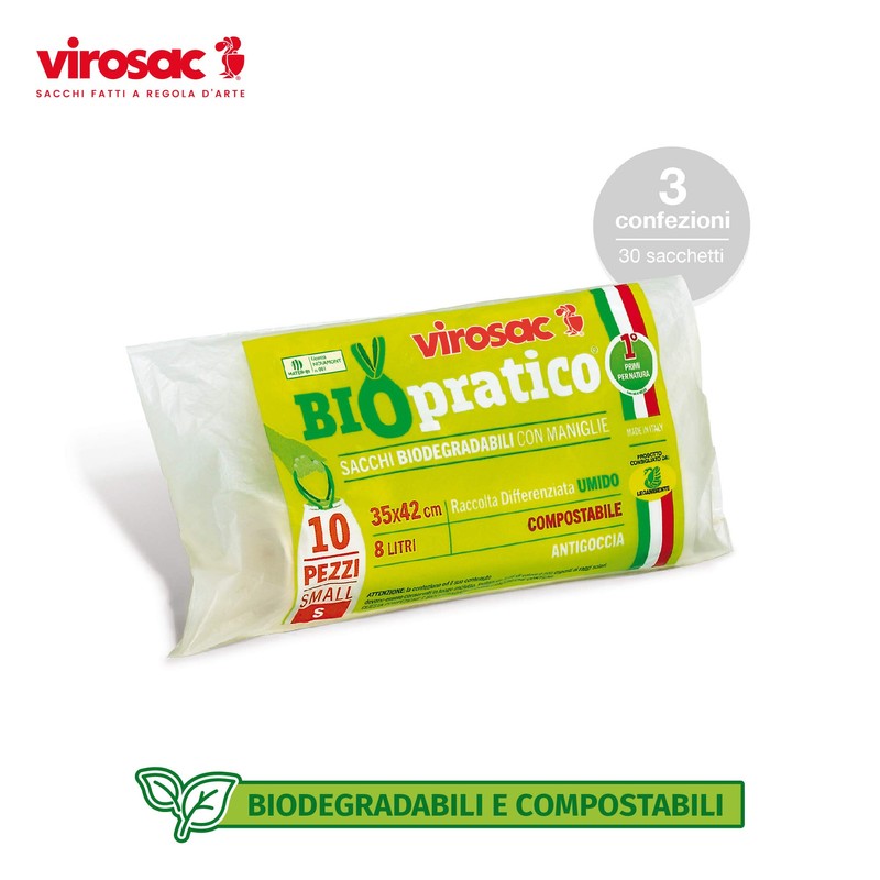 Virosac - Biodegradable 35 x 42 cm Biodegradable Bin Liners