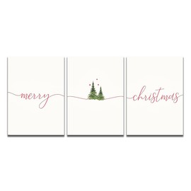 Merry Christmas prints set of 3 Christmas wall art, Christmas tree Print, Christmas home decor, Holiday printable Christmas(12x16inchs，Unframed)