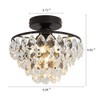YYJLX Modern Small Crystal Ceiling Light Fixture Mini Black Semi