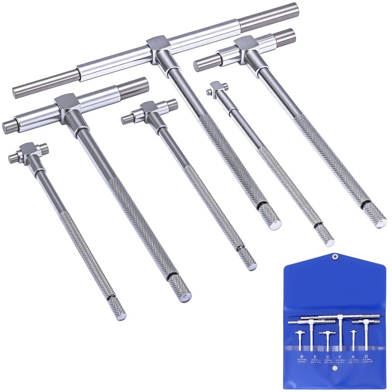Ciltlurk 6Pcs T Bore Hole Gauges Set Bulk, 5/16" -