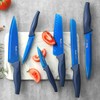 Wanbasion 7 Piece Blue Kitchen Knife Set with Magnetic Strip,