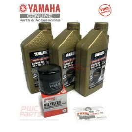 YAMAHA OEM F30 F40 F50  Outboard Full Synthetic Oil Change Kit 3 Qt 05W30 Filter