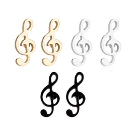 Music Note Earrings Instrument Art Artist Stud Earrings for Women-3Pairs Stud