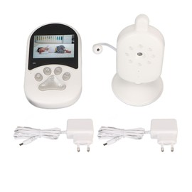 Baby Monitor 2.4 Inch Color Screen Two Way Talk Long Range HD Video Baby Monitor with Moving Camera 100‑240V EU Plug