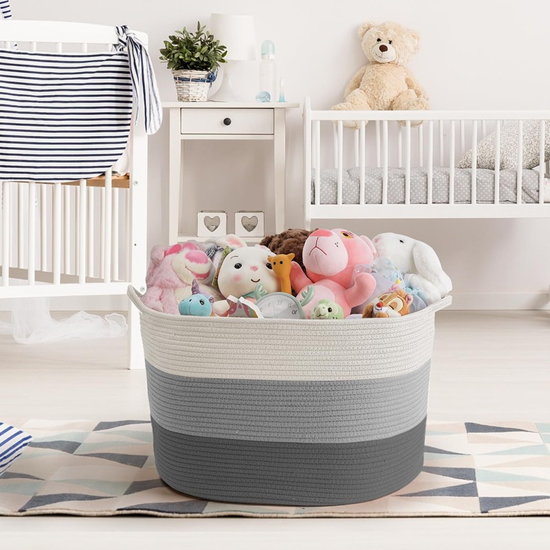 Maliton Large Blanket Basket, 22" X 22" X 14" Woven