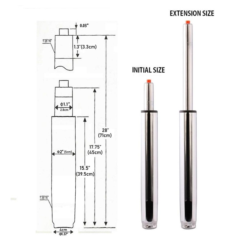 Kaleurrier Gas Lift Cylinder,Pneumatic Chair Replacement Parts- Chair or Stool