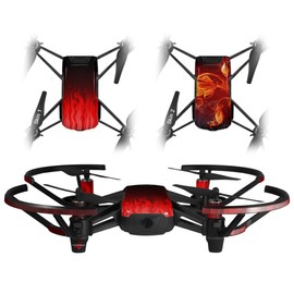 Skin Decal Wrap 2 Pack for DJI Ryze Tello Drone Fire Red Drone NOT Included