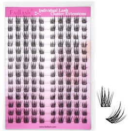FADLASH Lash Clusters Natural Eyelash Clusters 10-16mm DIY D Curl Cluster Eyelash Extensions Waterproof Individual Lashes with Soft Thin Band for Self Use (YS01, 10-16mm)