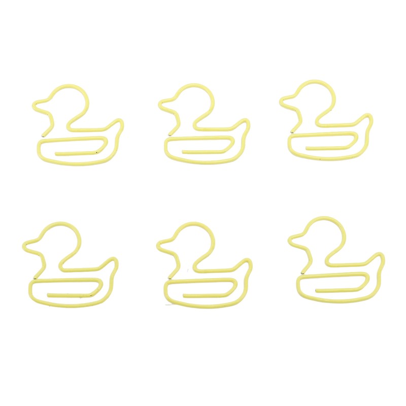 100pcs Paper Clips Cute Duck Shaped Decorative Metal Paperclips with