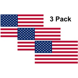 Rogue River Tactical American USA Flag Sticker Patriotic Stars and Stripes United States Auto Car Decal Window Bumper US Military (3 Pack 3x5)