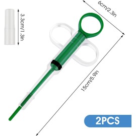 Pill Dispenser for Cats, 2 Pieces Tablet Dispenser Cat Protects Teeth and Gums, Soft Tip, Suitable for Cats, Dogs and Small Animals, for Feeding Accessories (Red, Green)