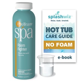 ProTeam Spa Foam Fighter - Spa Foam Eliminator Helps with Foam Down for Hot Tub Defoamer with SplashWiz Hot Tub Chemicals Care Guide - Made in USA (1 pt)