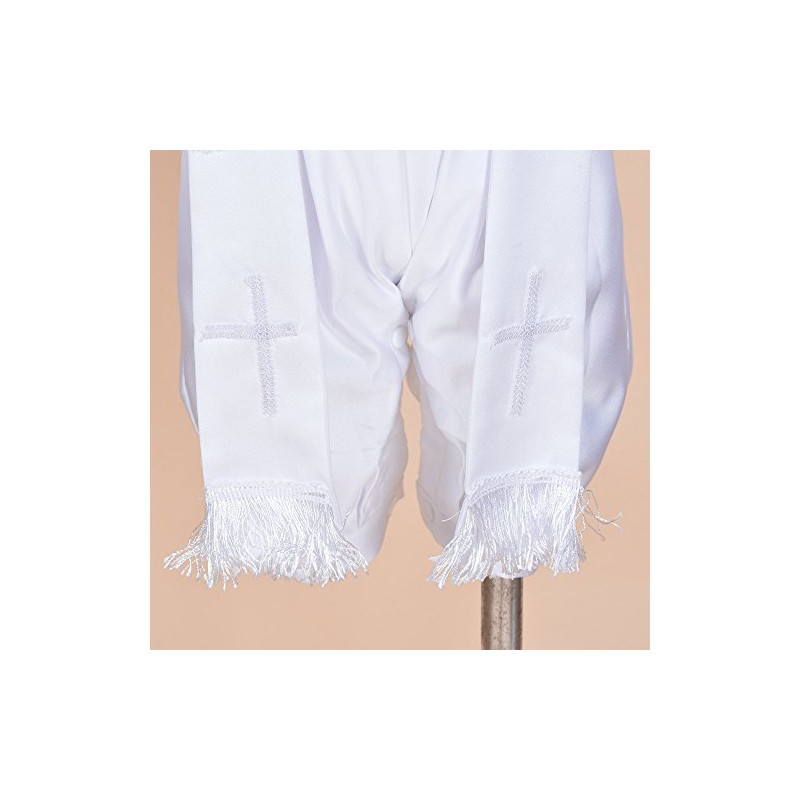 Cinda Baby Boy Satin Christening 3 Piece Set with Hat