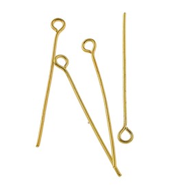 350 Gold Rivet Pins 40 mm x 0.7 mm Head Pins and with Eyelet Pearl Pins Gold Prism Pins M318