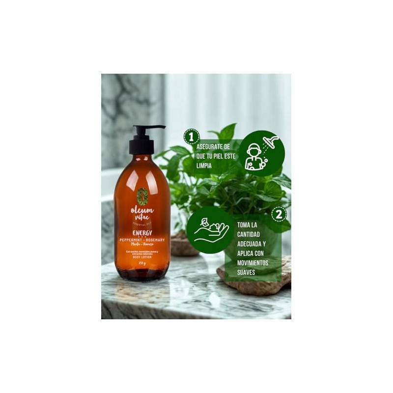 Oleum Vitae Crema Corporal Aceites Esenciales Romero Menta Altamente Hidratante