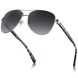 Carfia Retro Trendy Pilot Sunglasses for Women Polarized UV Protection, Lightweight Outdoor Driving Lady Sunnies Metal Frame