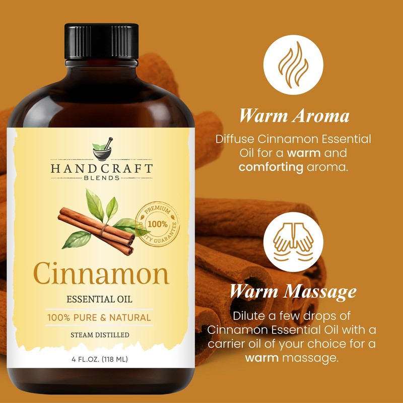 Handcraft Blends Cinnamon Essential Oil – Huge 4 Fl Oz