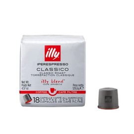 illy Classico iper Coffee capsules, Medium Roast, Classic Roast with Notes Of Chocolate & Caramel, 100% Arabica Coffee, Coffee Capsules for illy iper Coffee Machines, 18 Count