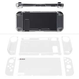 PUSOKEI Case for Switch, PC Transparent Thin Gamepad Case with Screen Protector, Separable Protective Hard Shell for Switch Joy Con Controller