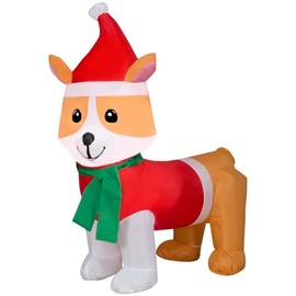 Gemmy Christmas Airblown Inflatable Corgi, 3.5 ft Tall, Multi