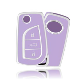 OFFCURVE Key Case Car Key Cover Key Case Key Protective Cover Fits Toyota RAV4 Scion TC IM Corolla Prius Yaris Aygo Auris Camry Avensis Peugeot 108 Citroen C1