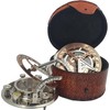 WOANIN Antique Brass & Copper Sundial Compass silver Clock in