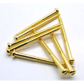 8x Bass guitar jazz pickup screws in chrome, black or Gold (Gold)