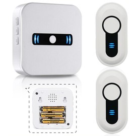 DAYTECH Door Bell Wireless Doorbells for Home, Portable Door Chime for Home Entry Remote Entry Bells Ringer with 5 Adjustable Volume Levels and 20 Chimes, 2 Transmitters 1 Receiver