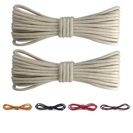 CCSOFTIME 2 Pairs Round Waxed Cream Shoe Laces,120cm Dress Heavy Duty Boot Laces for Leather Oxford Brogues Derby Desert Formal Boots,2.5mm Thin Shoelaces for Women Men Kids,Cream 120cm