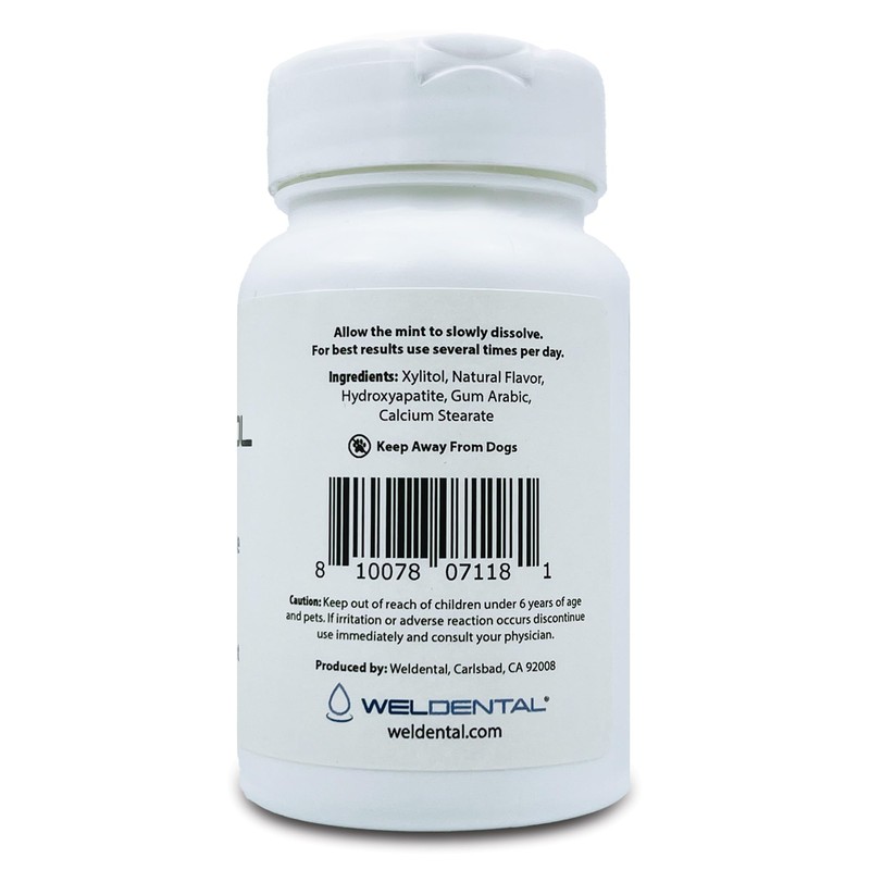 Weldental Xylitol Mints with Micro Hydroxyapatite, 120 Count (Peppermint)