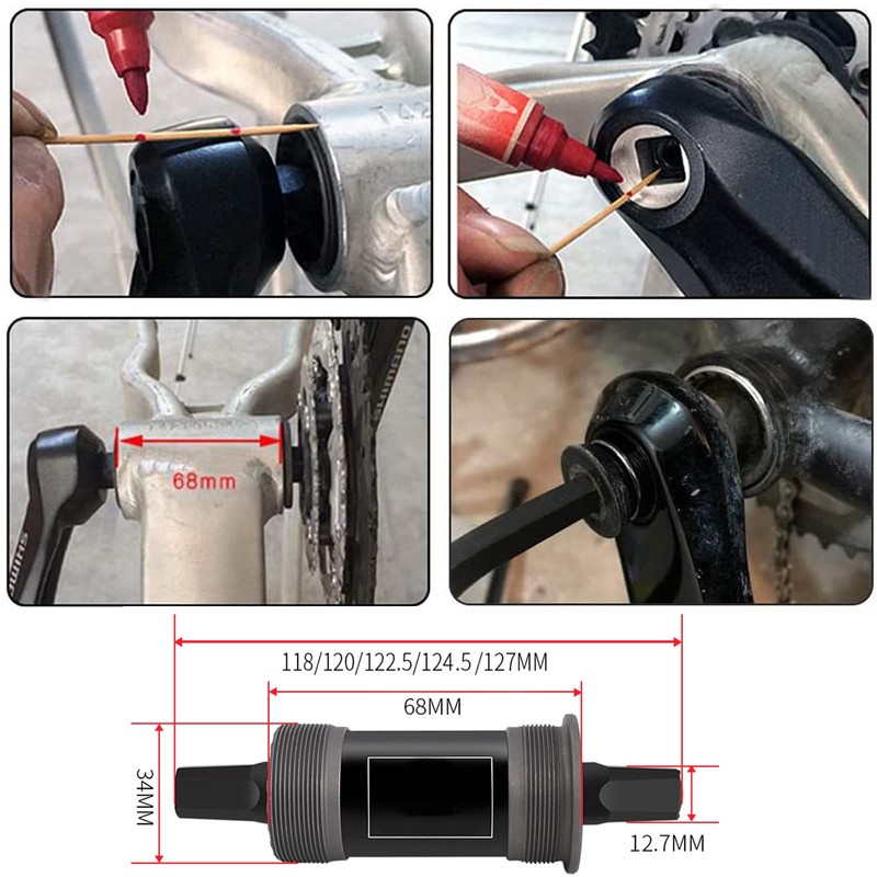 Meyecon Bicycle Bottom Bracket BSA Bottom Bracket 68 mm Bicycle