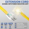 cismorvex 3ft Outdoor/Indoor Extension Cord with Lighted 10/3 Gauge Yellow