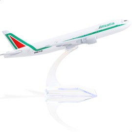 QIYUMOKE Boeing 777 Alitalia Italian Airline 1/400 Modelo de Avión de Metal Fundido a Presión con Soporte Pantalla de Aleación de Avión Kit de Modelo Coleccionable para Regalo