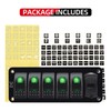 FXC 12V 24V DC 5 Gang Rocker Switch Aluminum Panel