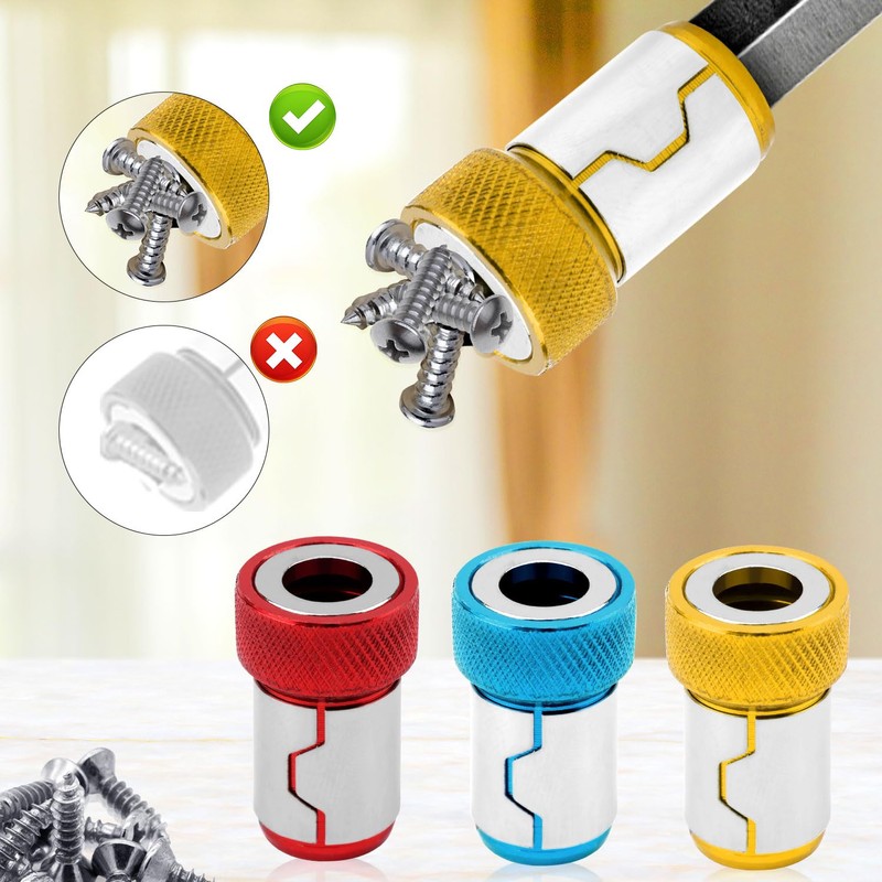 Tinoaly 6pcs Magnetic Screw Rings with 3pcs 50/65/70mm Ph2 Bits,
