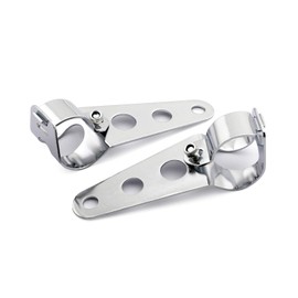 Bruce & Shark Headlight Mounting Bracket Stay for Honda Suzuki Yamaha Motorcycle Universal Chrome