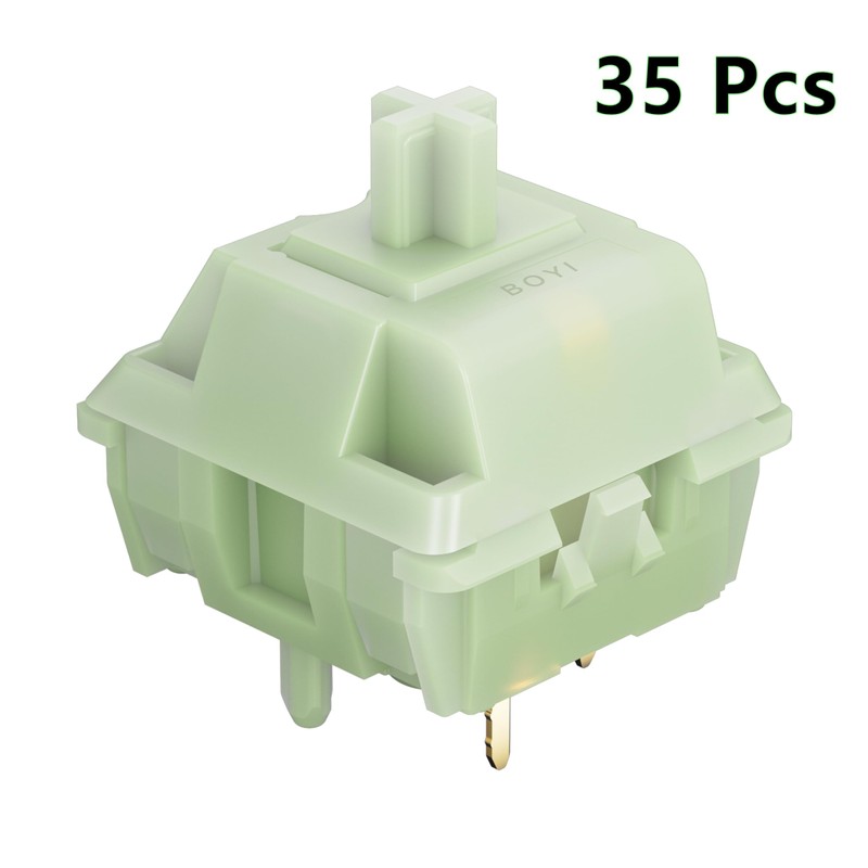 BOYI Jadeite Green Full POM 40gf HiFi Linear Mechanical Switches,5-Pin