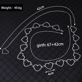 Visxcnu Pack of 2 Women's Concho Chain Belt, Waist Chain, Turquoise Waist Belt, Adjustable Metal Western Cowgirl Belt for Dress, Dress, Jeans, Coat, White