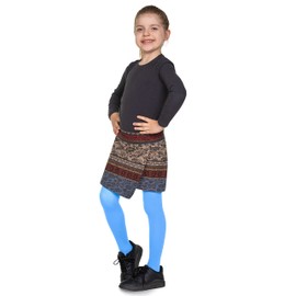 looksy Girls Solid Tights 40 DEN Opaque Soft Microfiber Children Footed Pantyhose Casual Dance School Ballet, Azzurro 9-10 Years