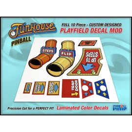 Williams Pinball FUNHOUSE Pinball - 10 Piece Custom Designed FULL DECAL SET MOD!